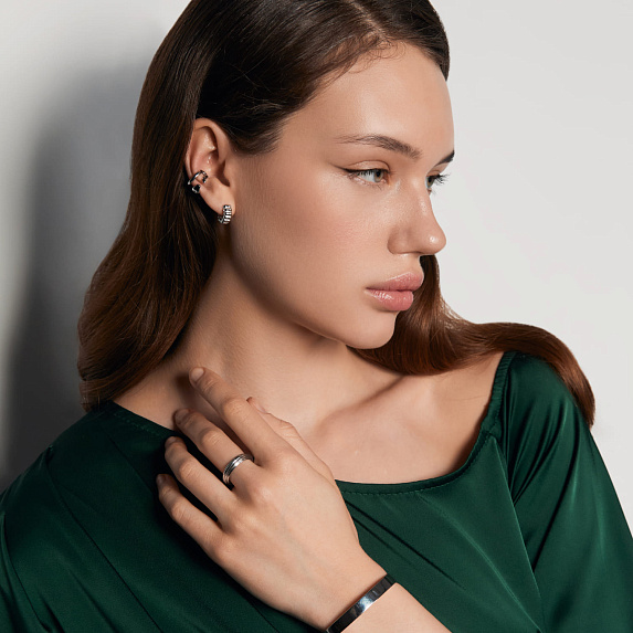 Серьги конго серебро 925 серебряные дутые Miestilo
