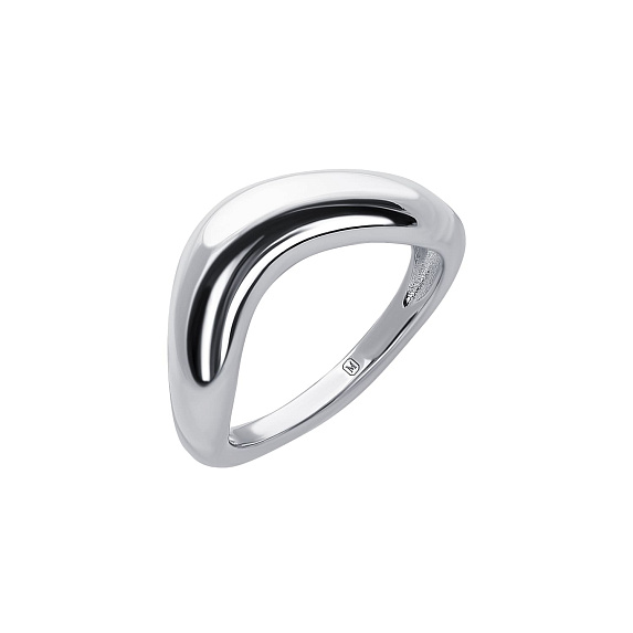 Серебряное кольцо волна гладкое Miestilo