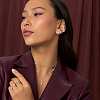 Серьги серебро 925 серебряные гвоздики с камнями квадратные Miestilo