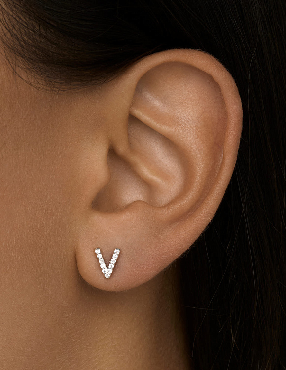 Моносерьга в виде буквы V MIESTILO Miestilo