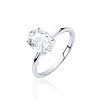 Серебряное кольцо с фианитом в огранке Овал 10*7 мм Miestilo