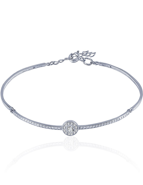 Серебряный жесткий браслет с дорожкой из фианитов MIESTILO Miestilo  2