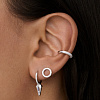 Серьги гвоздики серебро 925 женские круглые с фианитами Miestilo