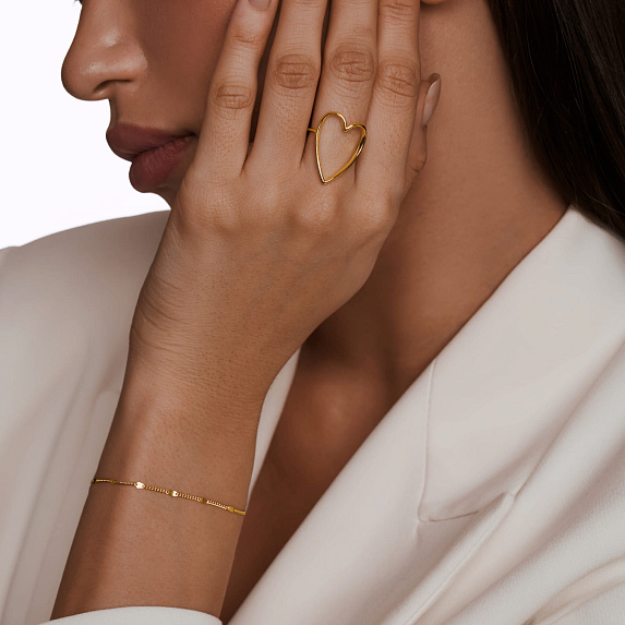 Серебряный позолоченный браслет в плетении панцирь ширина 2 мм Miestilo