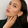 Серебряные серьги кольца волна с фианитами Miestilo