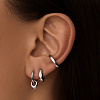 Серебряные серьги кольца со съемным подвесом Miestilo