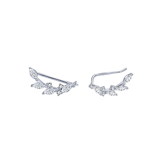 Серьги серебро 925 серебряные клаймберы веточка с камнями Miestilo