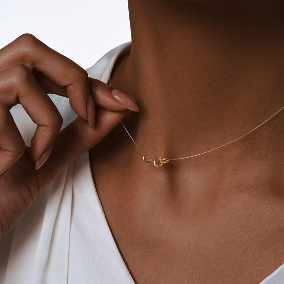 Колье леска на шею с застежкой из серебра в позолоте Miestilo