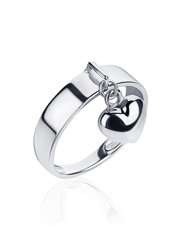 Широкое серебряное кольцо с подвеской сердцем MIESTILO Miestilo  2