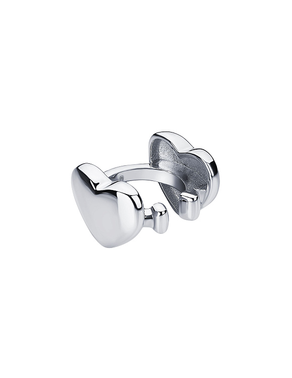 Серебряный кафф сердце двусторонний Miestilo  2