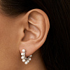 Серьги конго серебро 925 серебряные круглые с жемчугом Miestilo