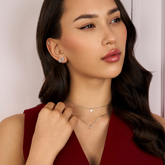 Серебряная моносерьга буква R Miestilo