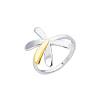 Серебряное кольцо биколор цветок Miestilo