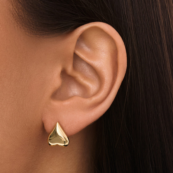 Серьги серебро 925 серебряные гвоздики женские сердечки Miestilo