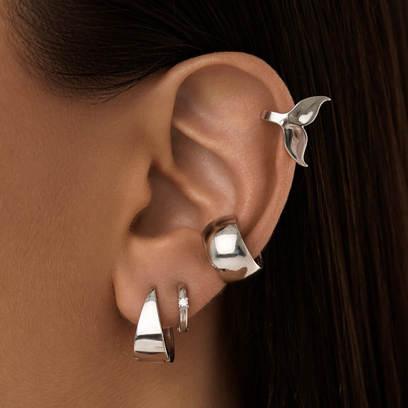 Серьги серебро 925 женские конго без вставок Miestilo