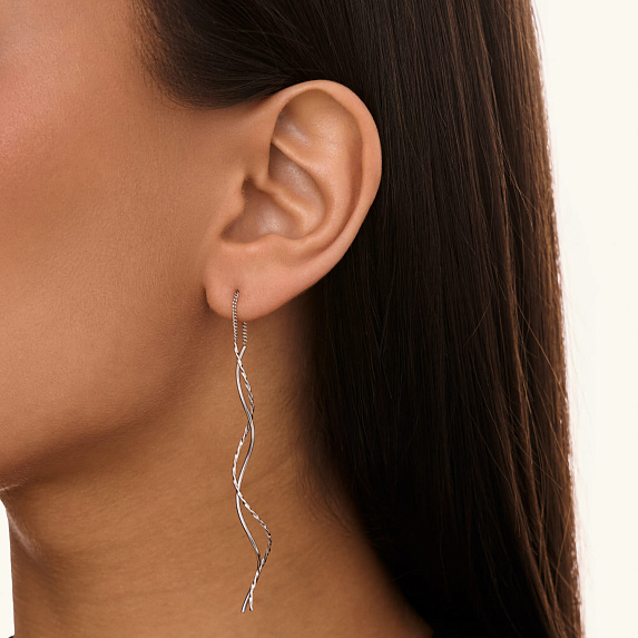 Серьги серебро 925 протяжки длинные Miestilo