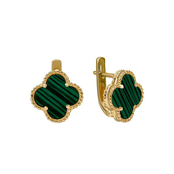 Серьги серебро 925 серебряные van cleef клевер Miestilo