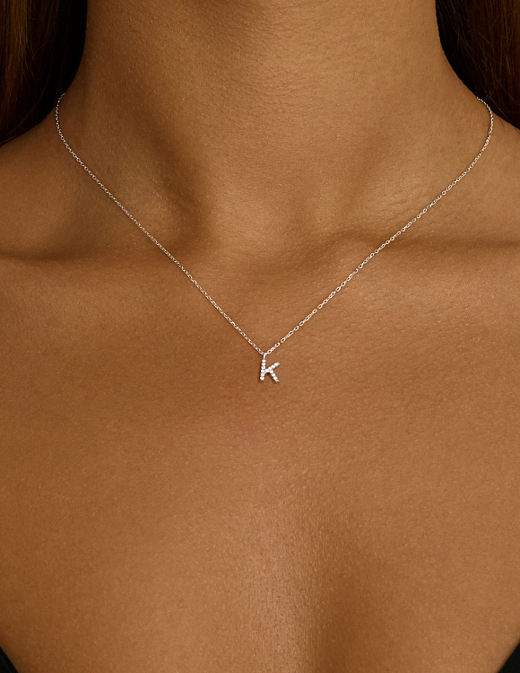 Подвеска серебро 925 на шею с буквой к Miestilo