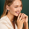 Серьги серебро 925 гвоздики женские кольца эмаль Miestilo