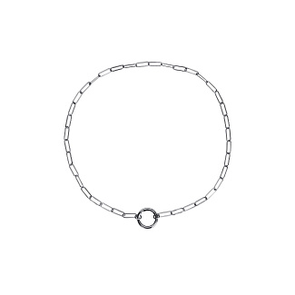 Серебряное колье крупная цепь с застежкой на кольце Miestilo