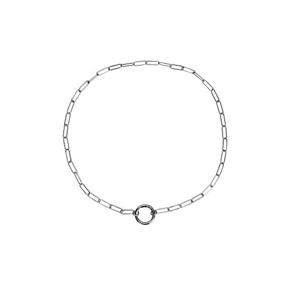 Серебряное колье крупная цепь с застежкой на кольце Miestilo