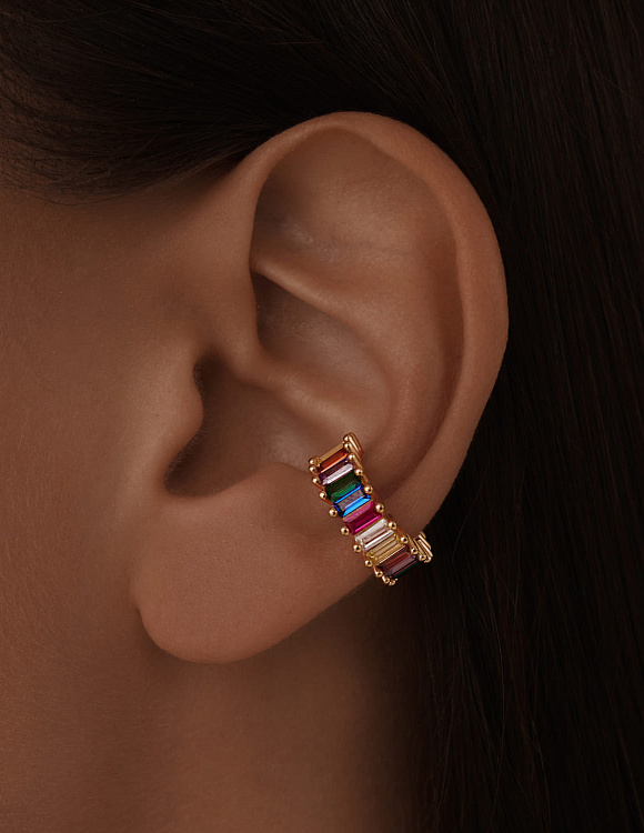 Серебряный кафф с фианитами Miestilo