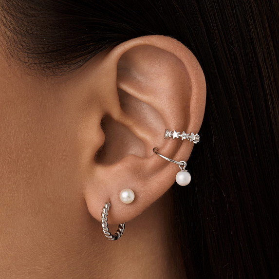 Серьги серебро 925 женские конго без вставок Miestilo