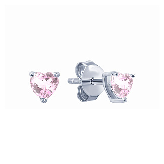 Серьги серебро 925 серебряные гвоздики сердечки Miestilo