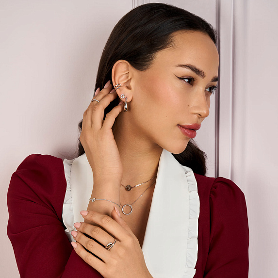 Серебряная моносерьга буква G Miestilo