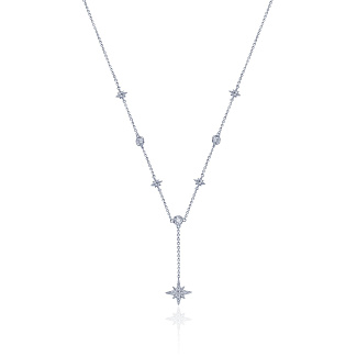 Серебряное колье-галстук со звездами MIESTILO Miestilo