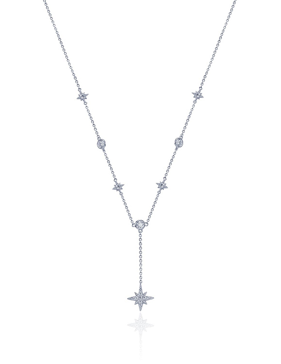 Серебряное колье-галстук со звездами MIESTILO Miestilo  2