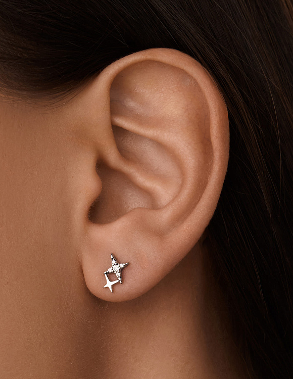 Серьги пусеты со звездами MIESTILO Miestilo