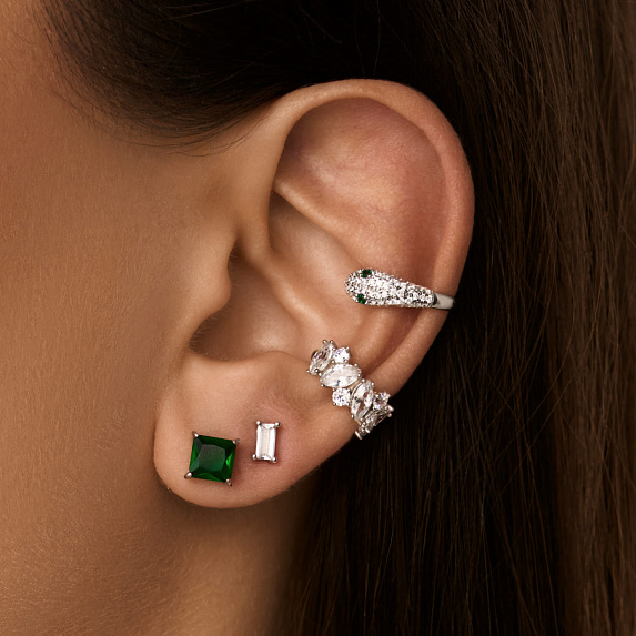 Серьги серебро 925 серебряные гвоздики с камнями Miestilo