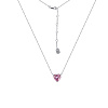 Серебряное колье сердце с розовым фианитом Miestilo