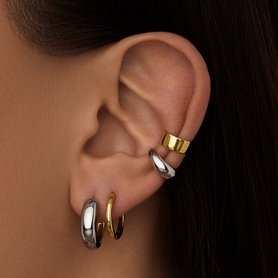 Серебряный кафф дутый без вставок Miestilo