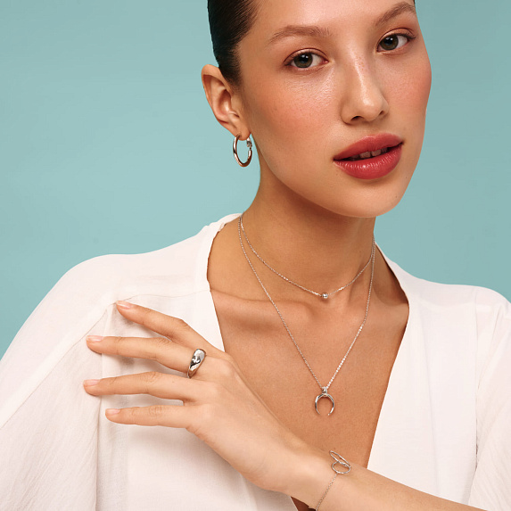 Дутое серебряное кольцо с мятой фактурой Miestilo