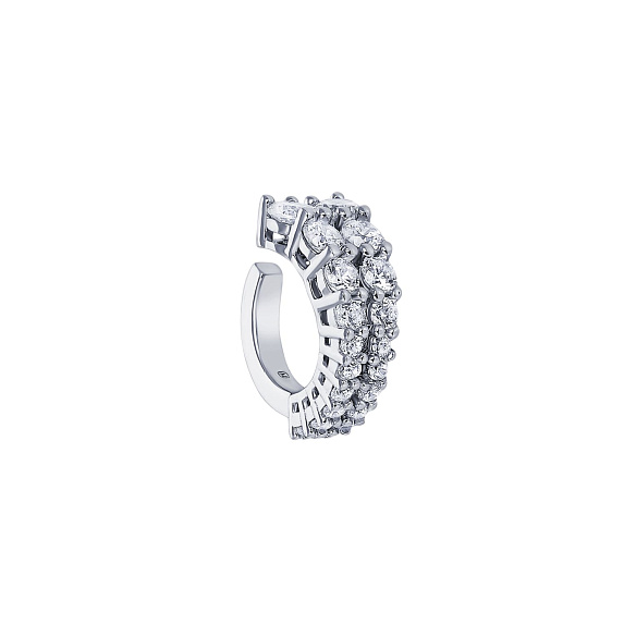 Серебряный кафф с двойной дорожкой из фианитов Miestilo