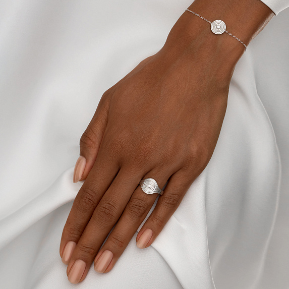 Серебряный браслет с монетой и фианитом Miestilo