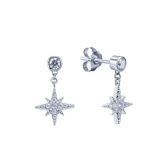 Серьги серебро 925 серебряные гвоздики женские звезды Miestilo