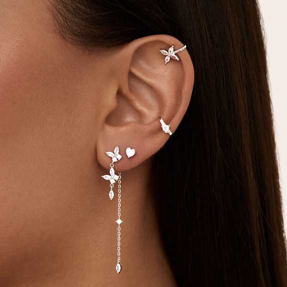Серьги серебро 925 висячие гвоздики трансформеры Miestilo