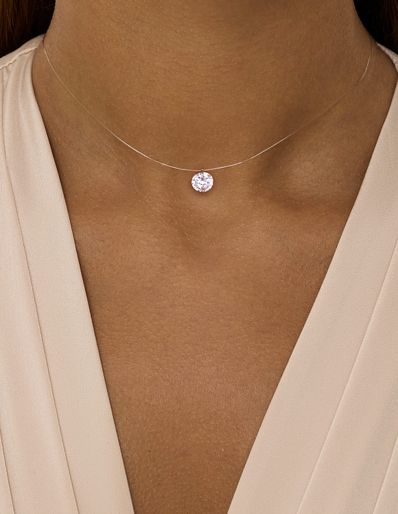 Колье на шею серебро 925 на леске Miestilo