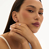 Серебряные пусеты с розовыми фианитами  Miestilo