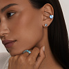 Серебряное кольцо с голубым фианитами Miestilo