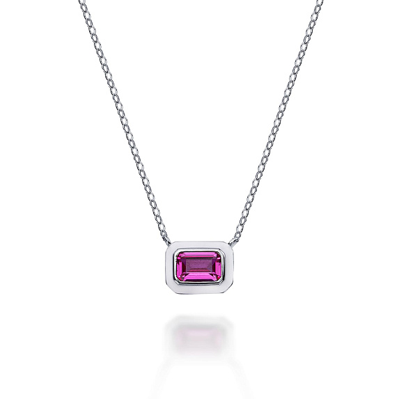 Серебряное колье с эмалью и корундом  Miestilo