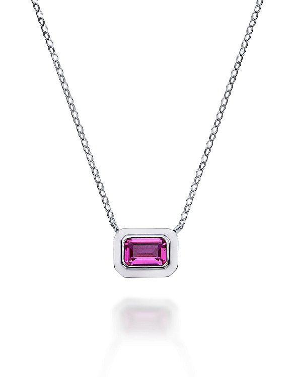 Серебряное колье с эмалью и корундом  Miestilo  2