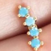 Серебряный пирсинг с синтетической бирюзой Miestilo