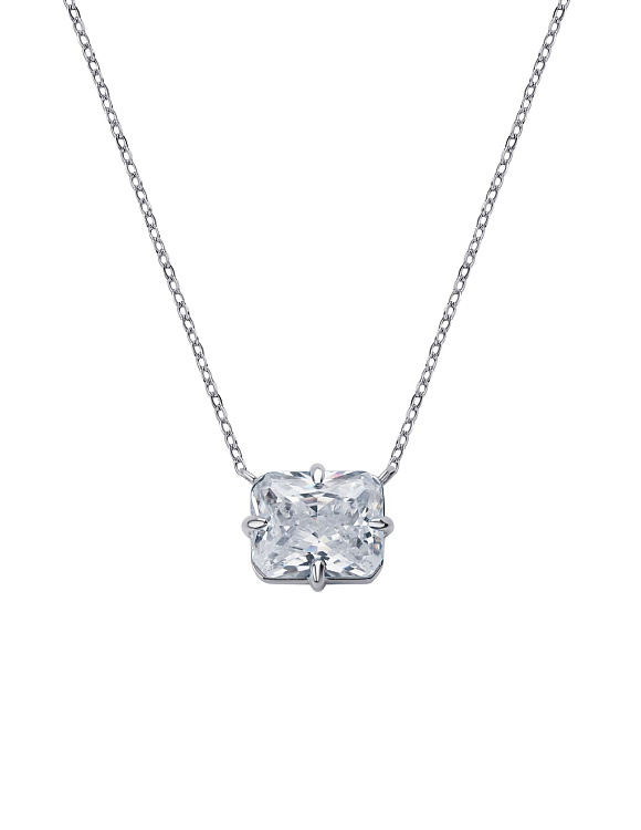 Подвеска на шею серебро 925 с цепочкой с фианитом Miestilo  2