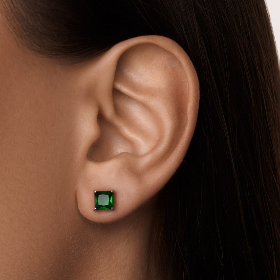 Серьги серебро 925 серебряные гвоздики женские квадратные Miestilo