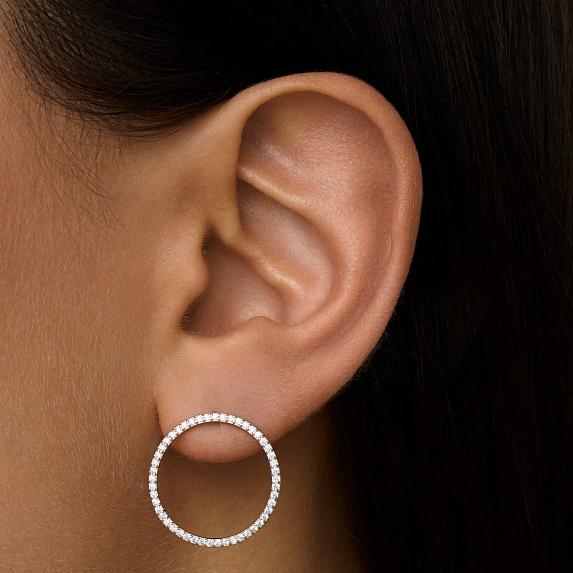 Серьги серебро 925 серебряные гвоздики женские круглые Miestilo