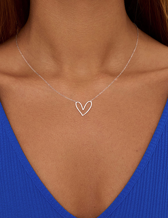 Подвеска на шею серебро 925 сердце Miestilo